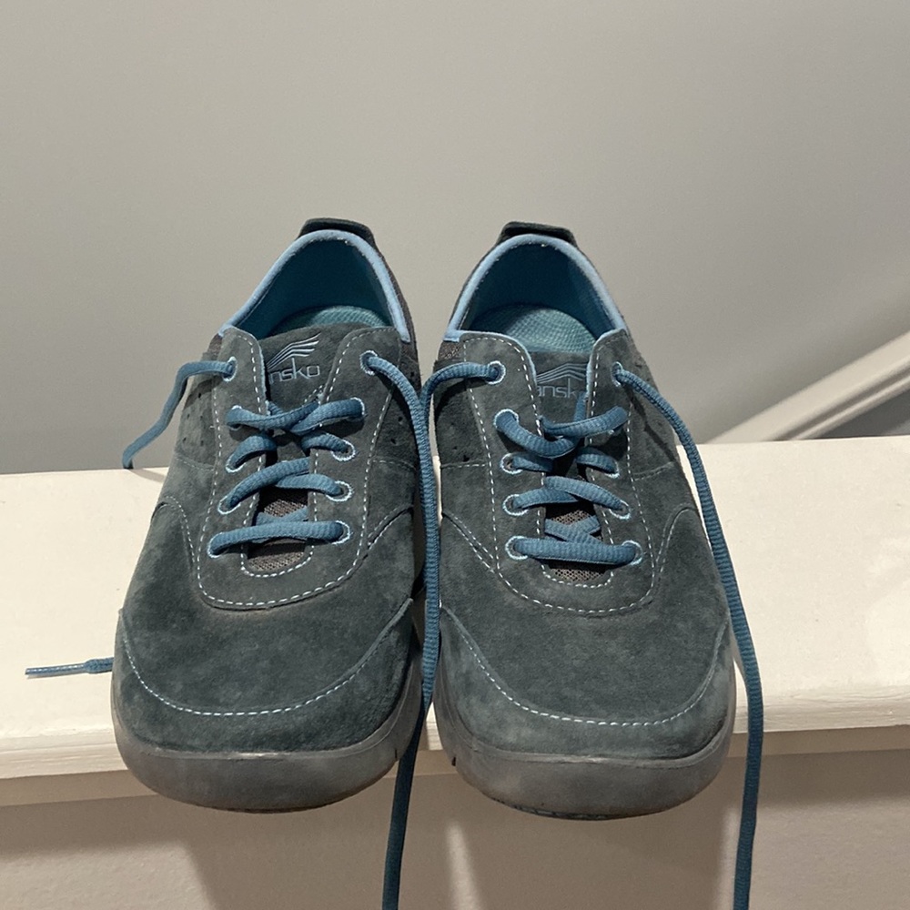 Dansko lace up shoes Slip Resistant leather blue EUC size 38 - Picture 7 of 11